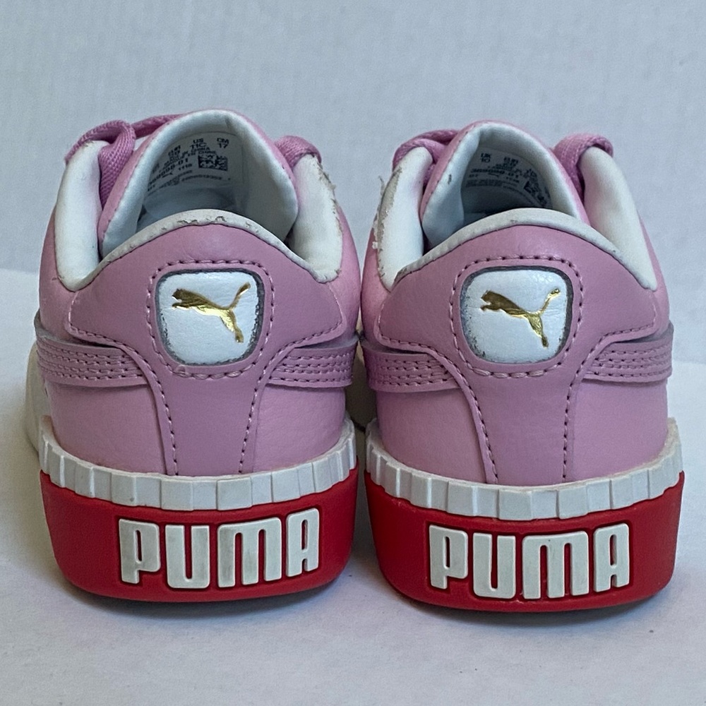 EUC Puma Cali Powder Pink White Sneakers 369698-01 - Girls Size US 11C Shoes - Picture 3 of 4